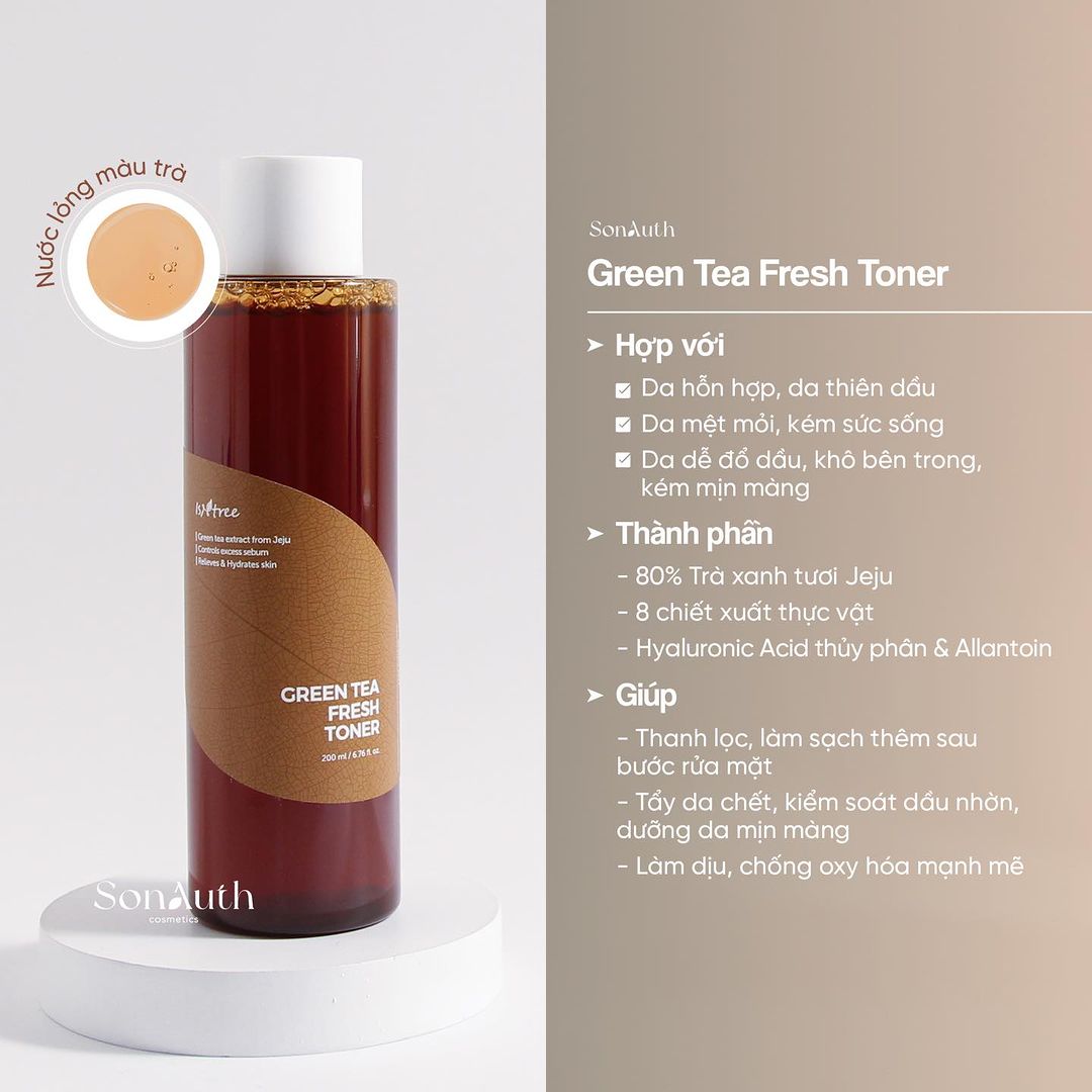Nước Hoa Hồng Isntree Green Tea Fresh Toner 200ml