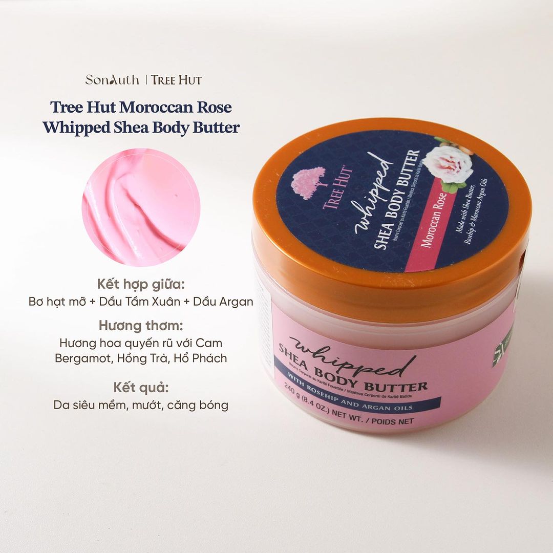 Bơ Dưỡng Thể Tree Hut Whipped Shea Body Butter 240g