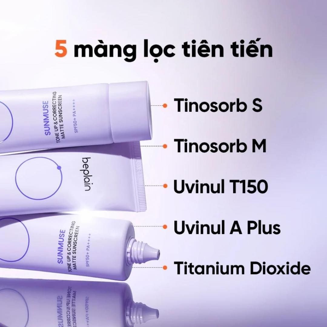 Kem Chống Nắng Beplain Sunmuse Tone Up & Correcting Matte 50ml
