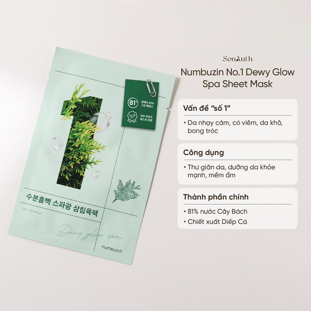 Mặt Nạ Giấy Numbuzin Sheet Mask 27ml
