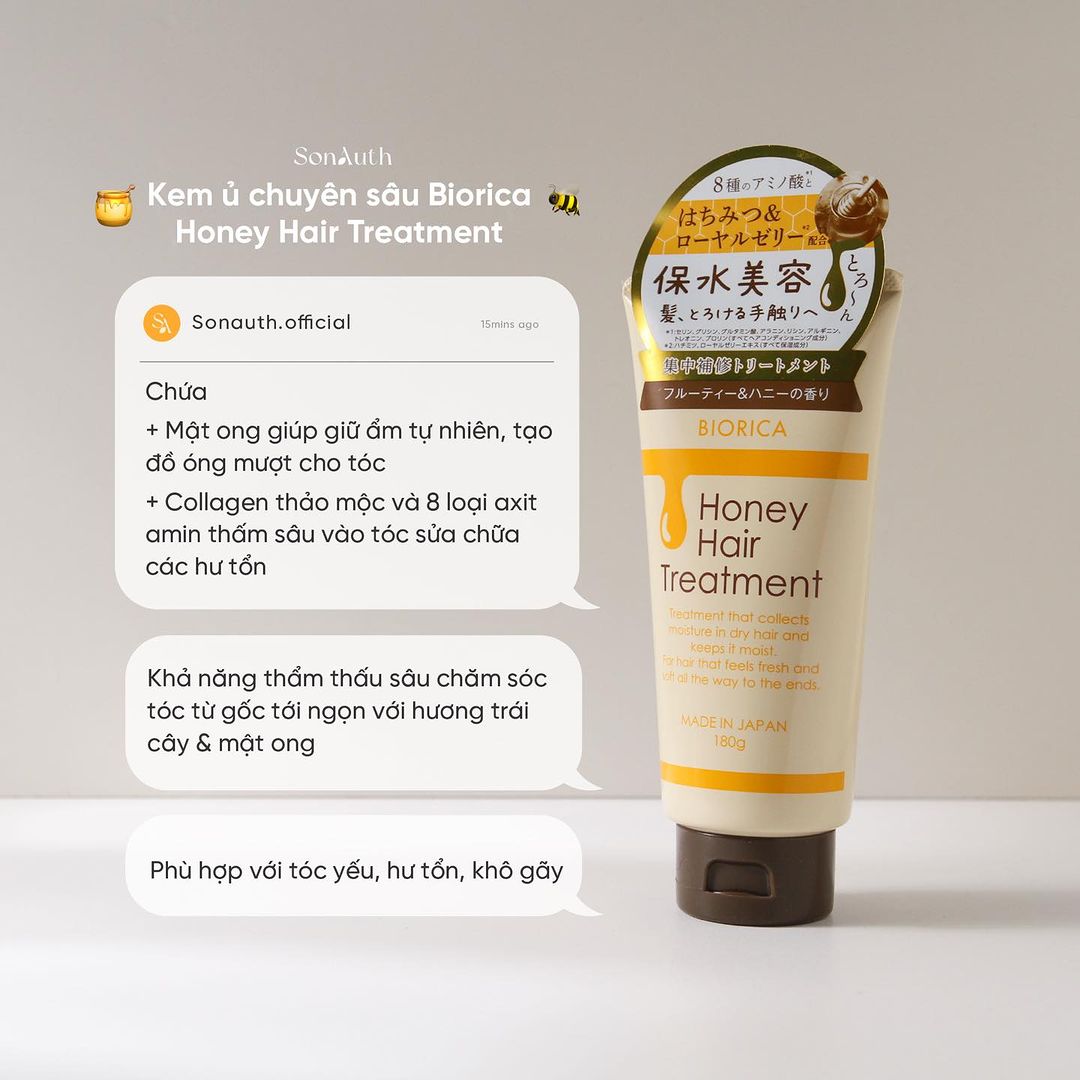 Kem Ủ Tóc Biorica Honey Hair Treatment 180g