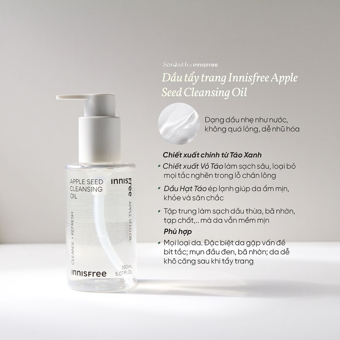 Dầu Tẩy Trang Innisfree Apple Seed Cleansing Oil 150ml