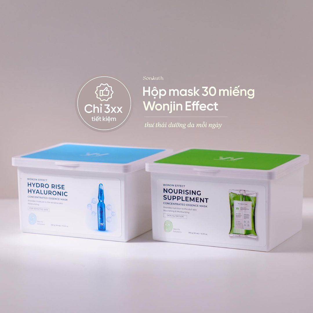 Hộp Mặt Nạ Giấy Wonjin Effect Mask 30AE 350g