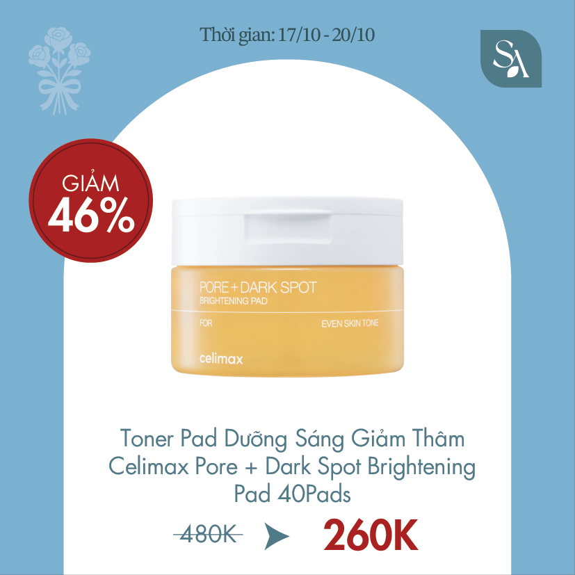 Toner Pad Dưỡng Sáng Giảm Thâm Celimax Pore + Dark Spot Brightening Pad 100ml