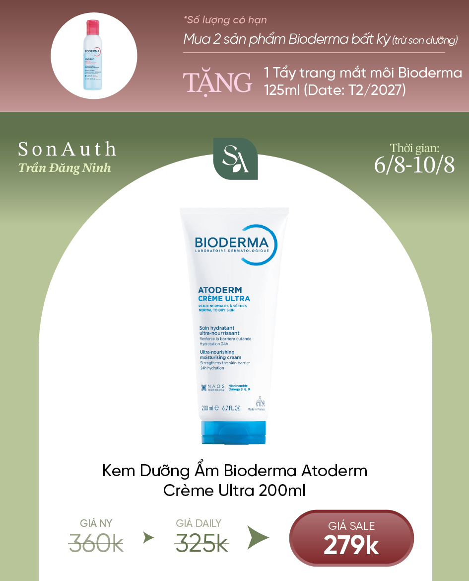 Kem Dưỡng Bioderma Atoderm Crème Ultra Ultra-Nourishing Moisturising Cream 200ml