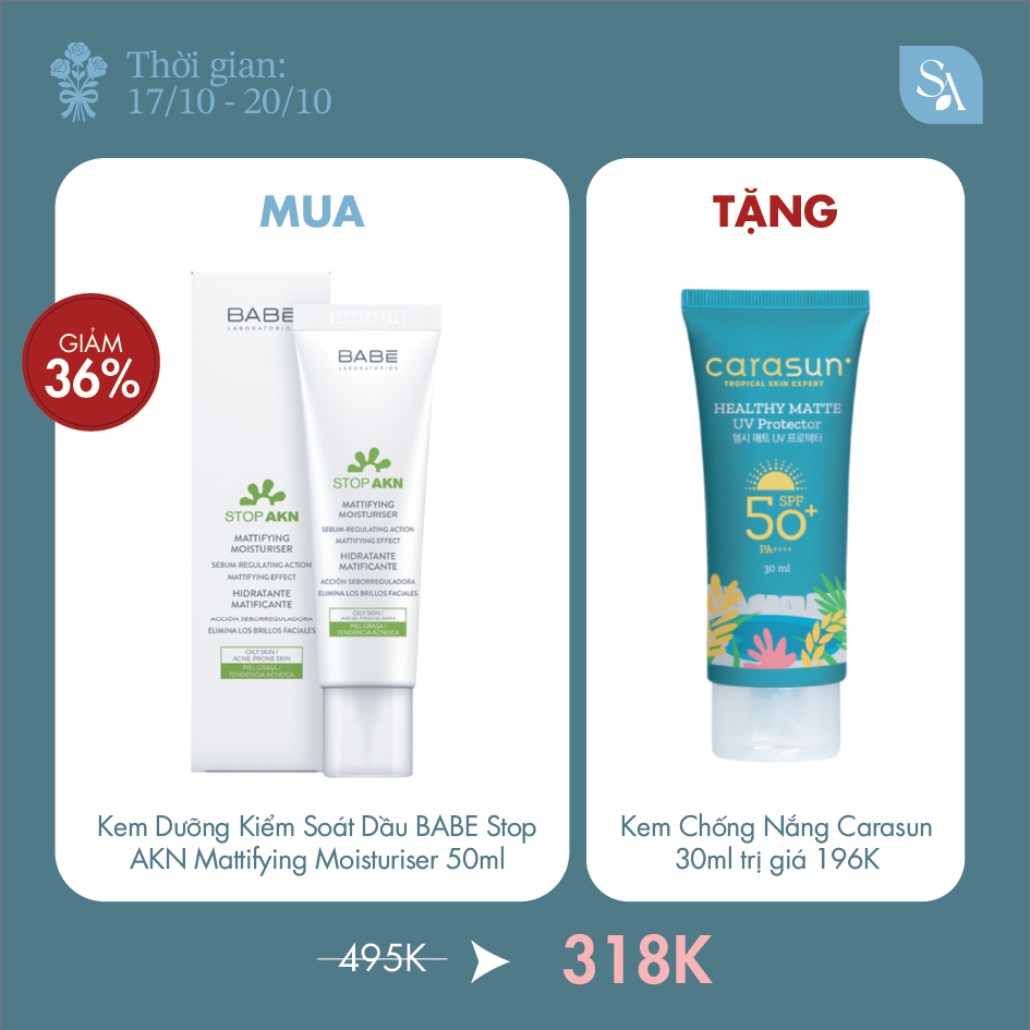 Kem Dưỡng Babe Stop AKN Mattifying Moisturiser 50ml