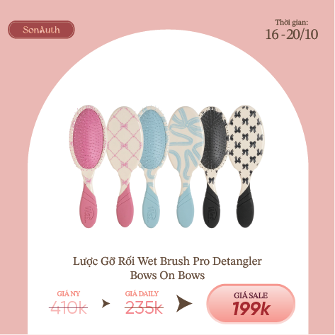 Lược Gỡ Rối Phiên Bản Nơ Wet Brush Pro Detangler Bows On Bows