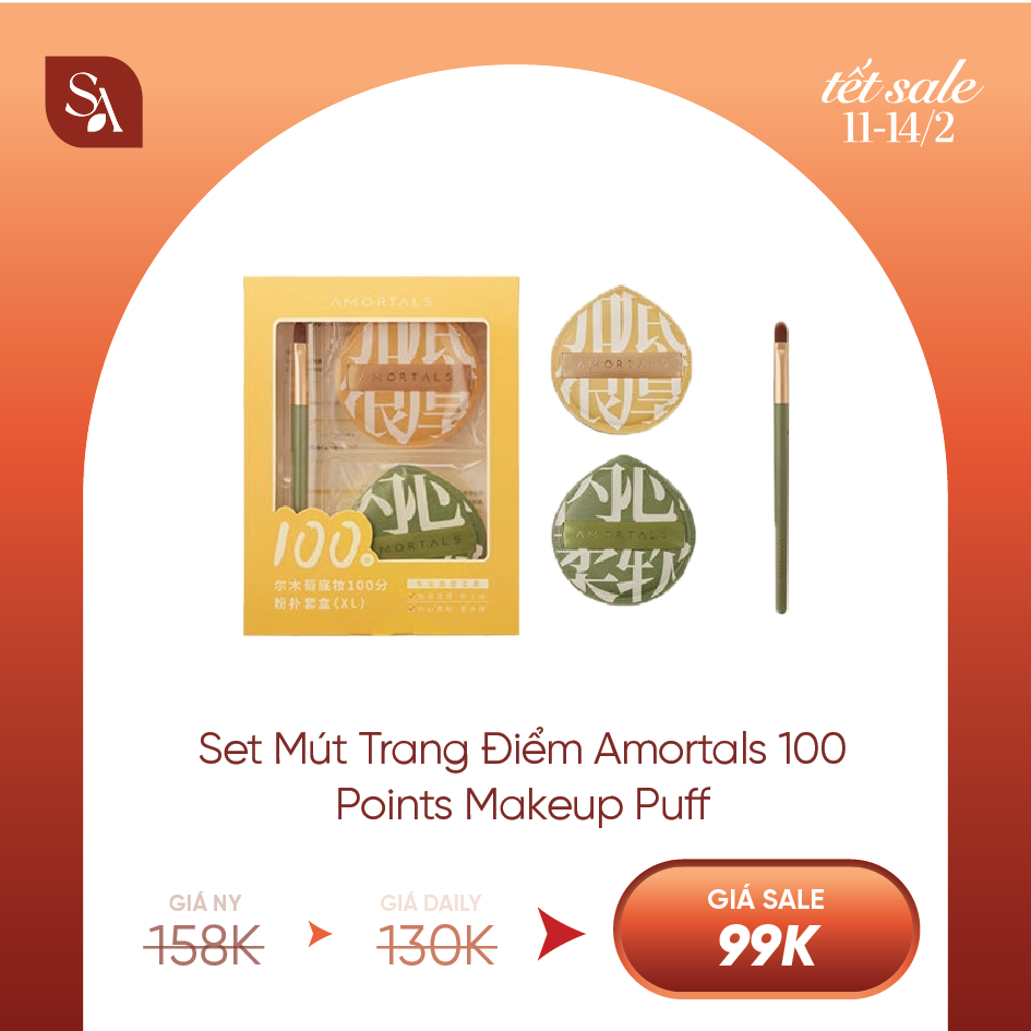 Mút Trang Điểm Amortals Powder Puff Suit Extra Blush (Vàng)