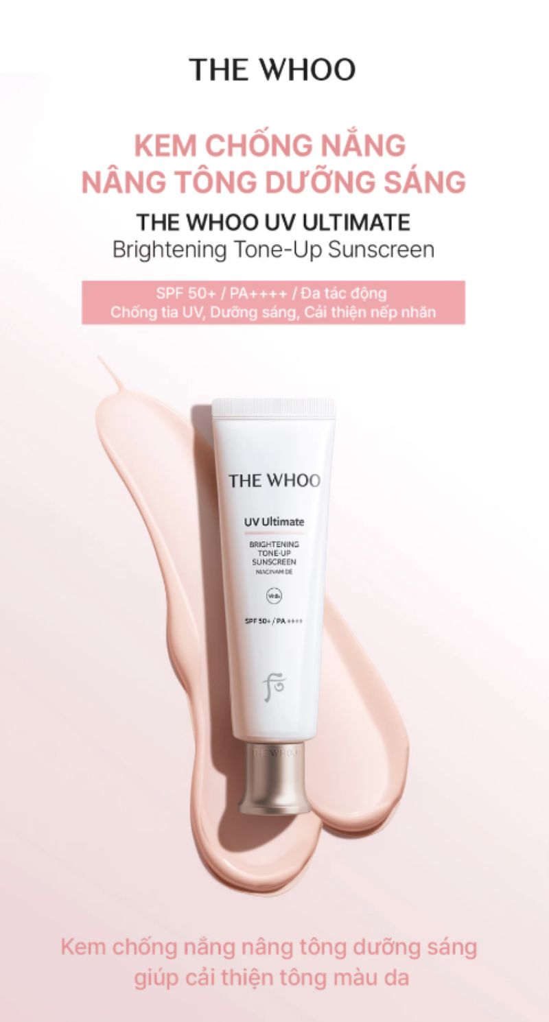 Kem Chống Nắng Nâng Tông The Whoo UV Ultimate Brightening Tone-up 50ml