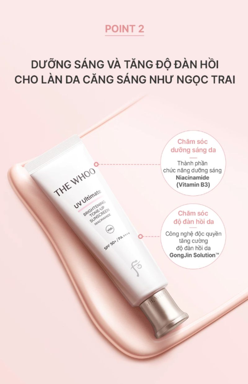 Kem Chống Nắng Nâng Tông The Whoo UV Ultimate Brightening Tone-up 50ml
