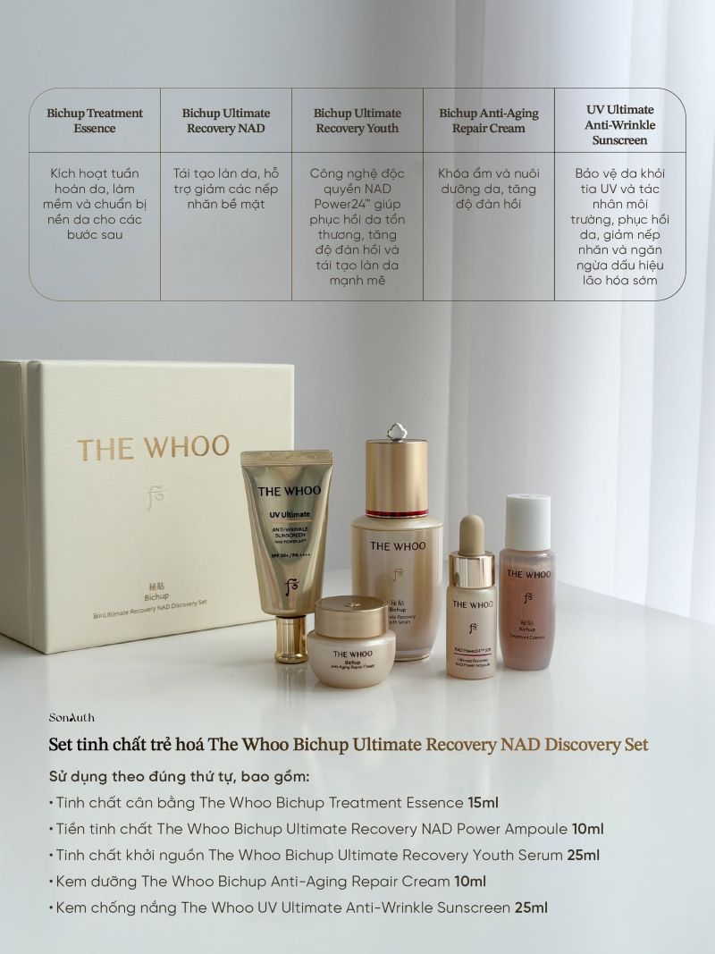 Bộ Tinh Chất Trẻ Hoá The Whoo Bichup Ultimate Recovery NAD Discovery Set