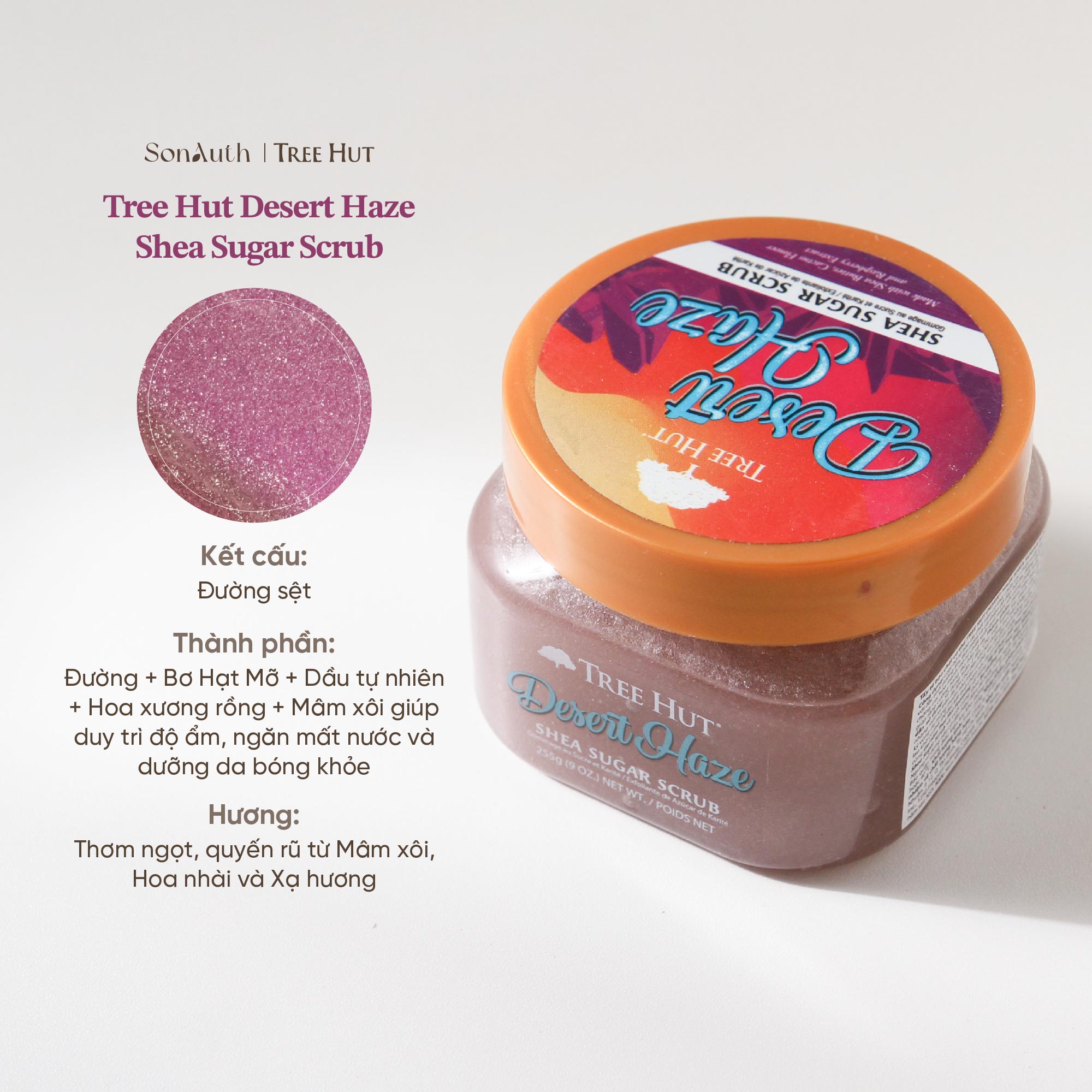 Tẩy Da Chết Cơ Thể Tree Hut Shea Sugar Scrub 255g (NK)