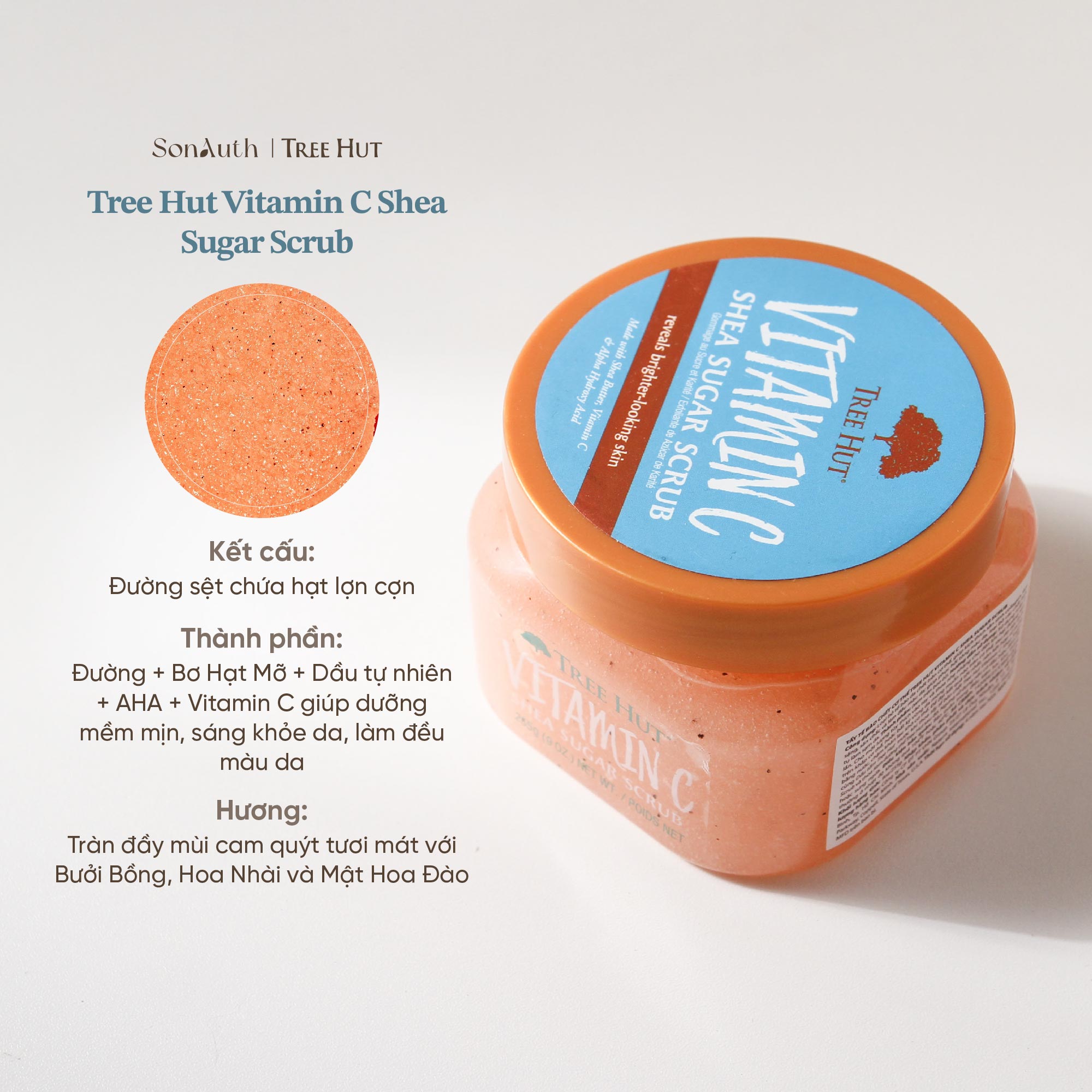 Tẩy Da Chết Cơ Thể Tree Hut Shea Sugar Scrub 255g (NK)