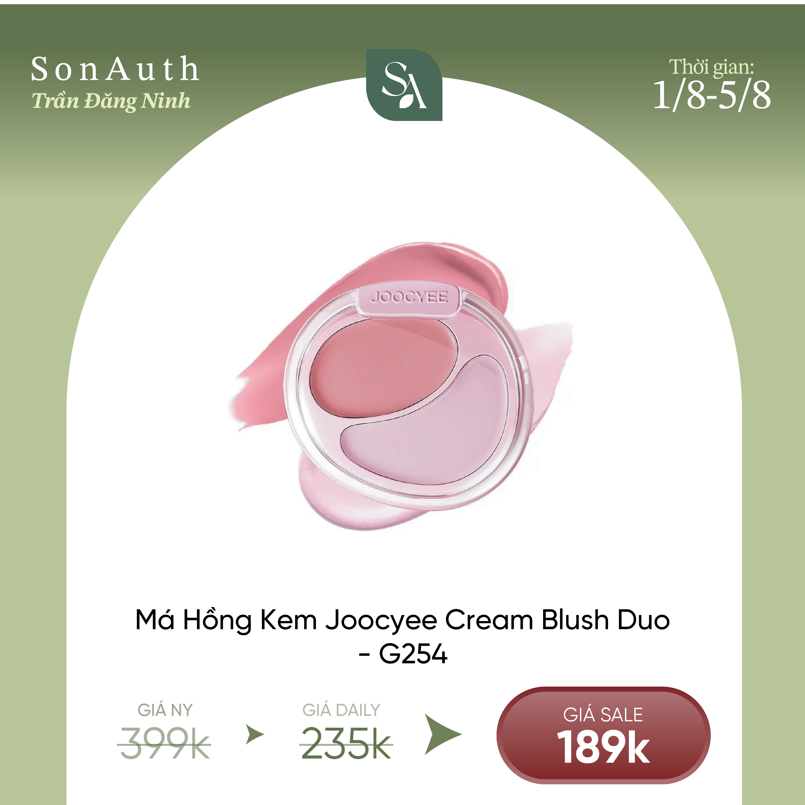 Má Hồng Kem 2 Ô Joocyee Cream Blush Duo 7g