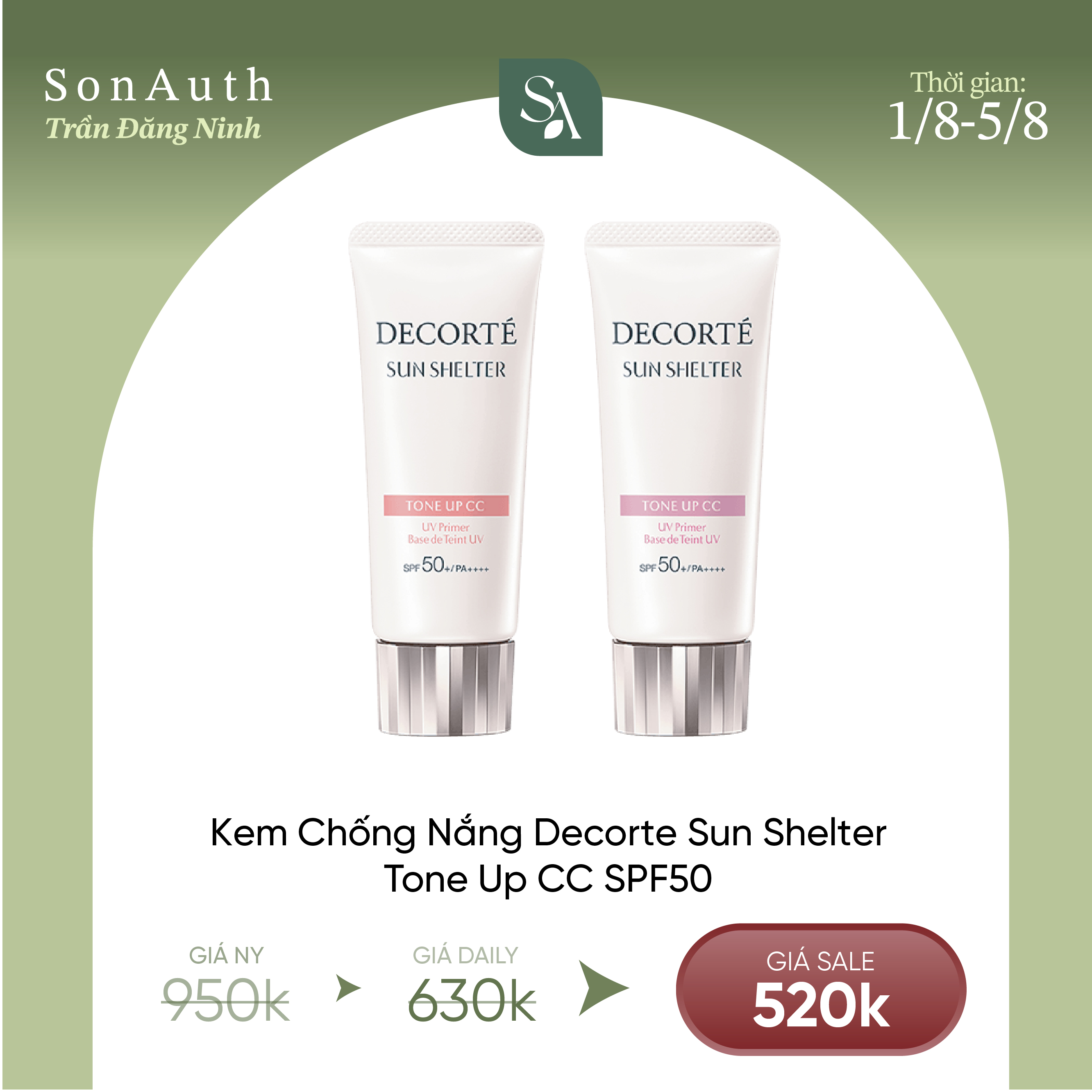 Kem Chống Nắng Nâng Tông Decorte Sun Shelter CC SPF50