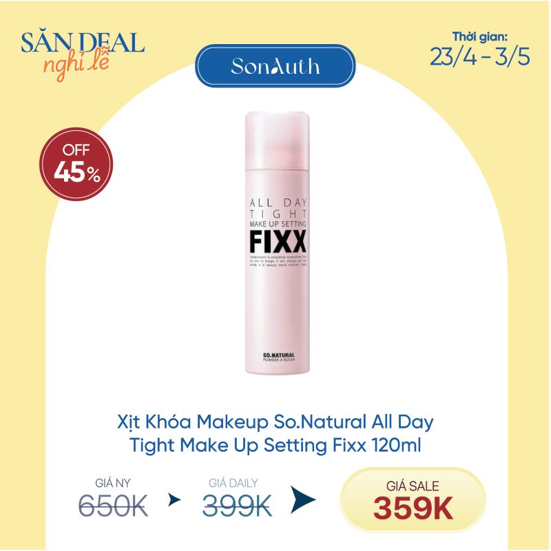 Xịt Khóa Trang Điểm So.Natural All Day Tight Make Up Setting Fixx