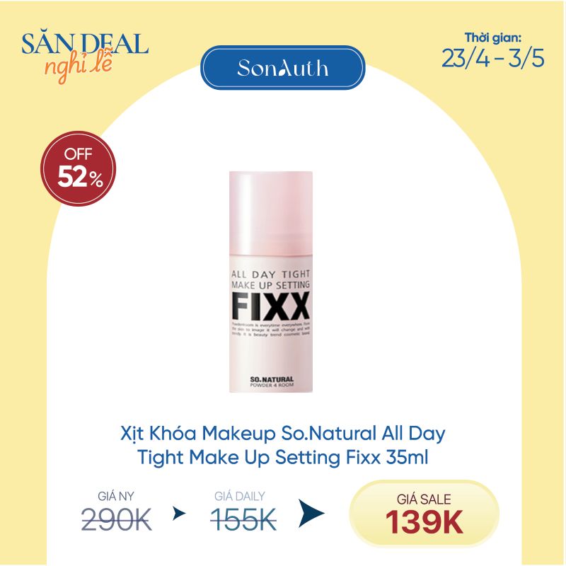 Xịt Khóa Trang Điểm So.Natural All Day Tight Make Up Setting Fixx