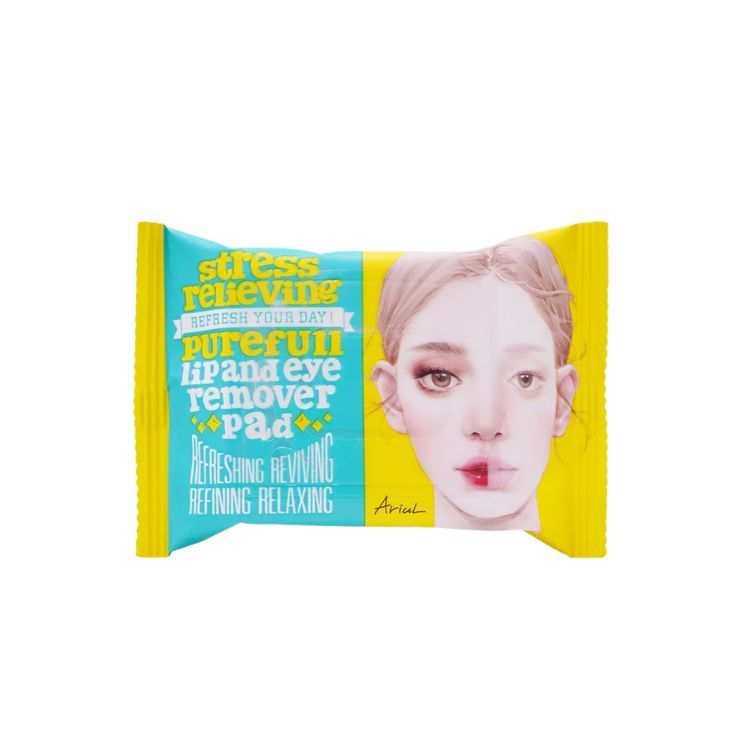 Khăn Ướt Tẩy Trang Mắt Môi Ariul Stress Relieving Purefull Lip And Eye Remover Pad