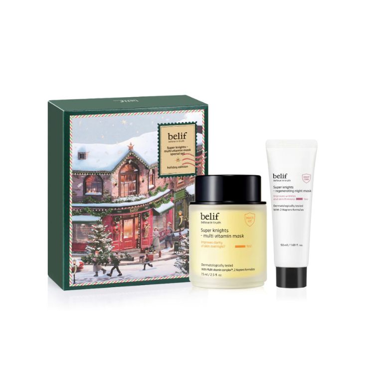 Bộ Dưỡng Da Belif Super Knights Multi Vitamin Mask Special Holiday Set