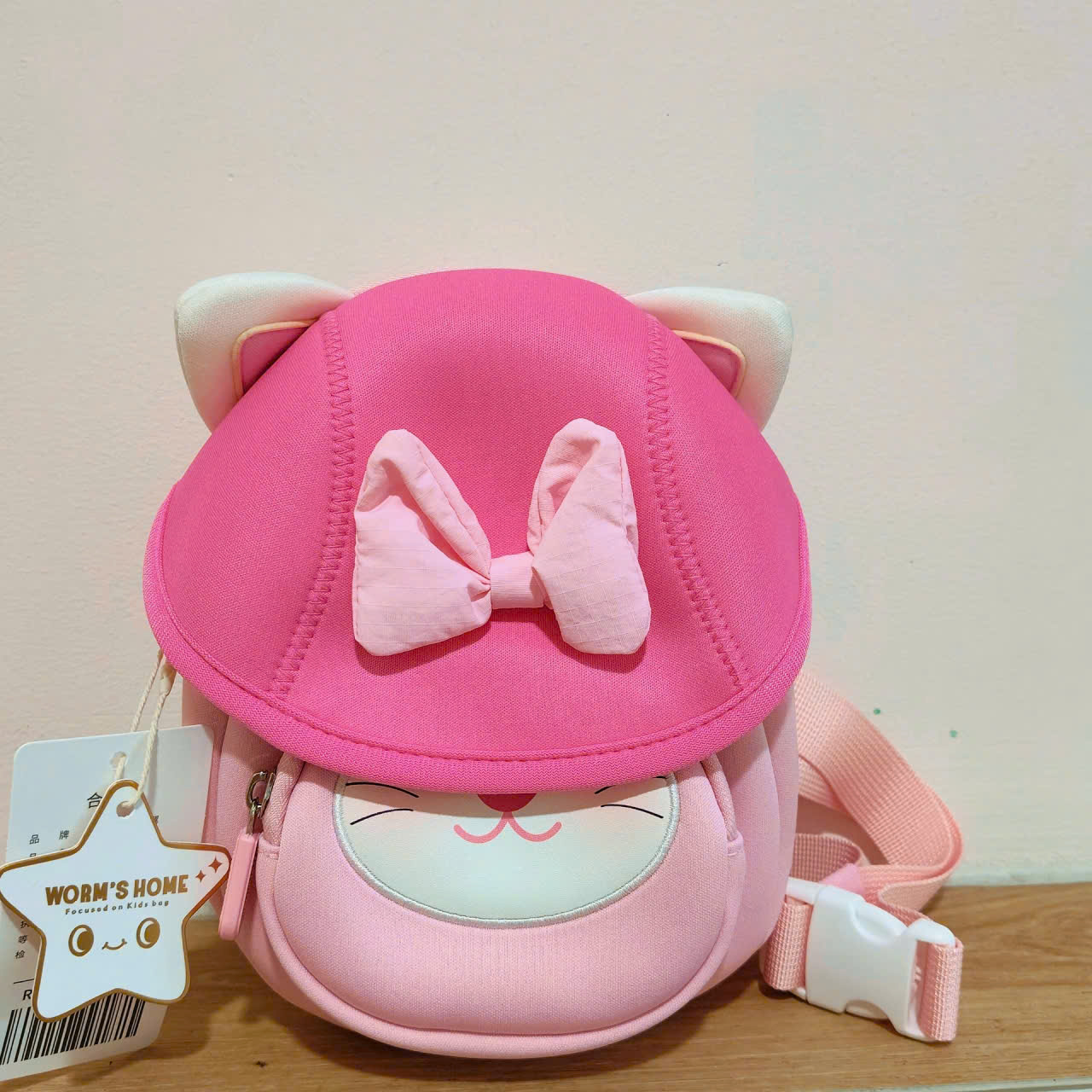 Túi đeo vai hình gấu cho bé Worm's home túi đeo chéo mini dễ thương, gọn nhẹ, tiện mang đi chơi R137
