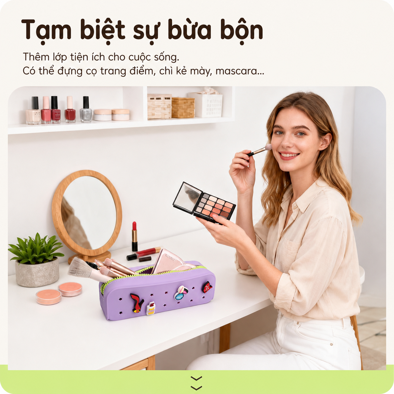 Hộp Bút Đa Năng Silicone Chống Thấm Nước Cho Học Sinh hộp bút Bền Đẹp, Dễ Vệ Sinh NV-25017-01 KIMCHI KIDS