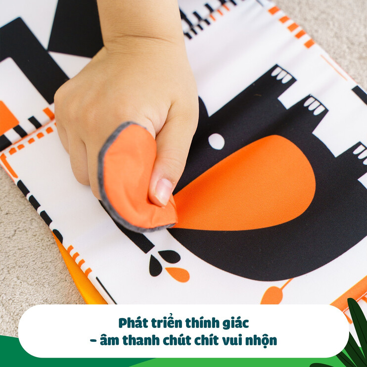 Quây cũi kiêm sách vải kích thích thị giác Lalala baby cho bé từ 0-12 tháng tuổi