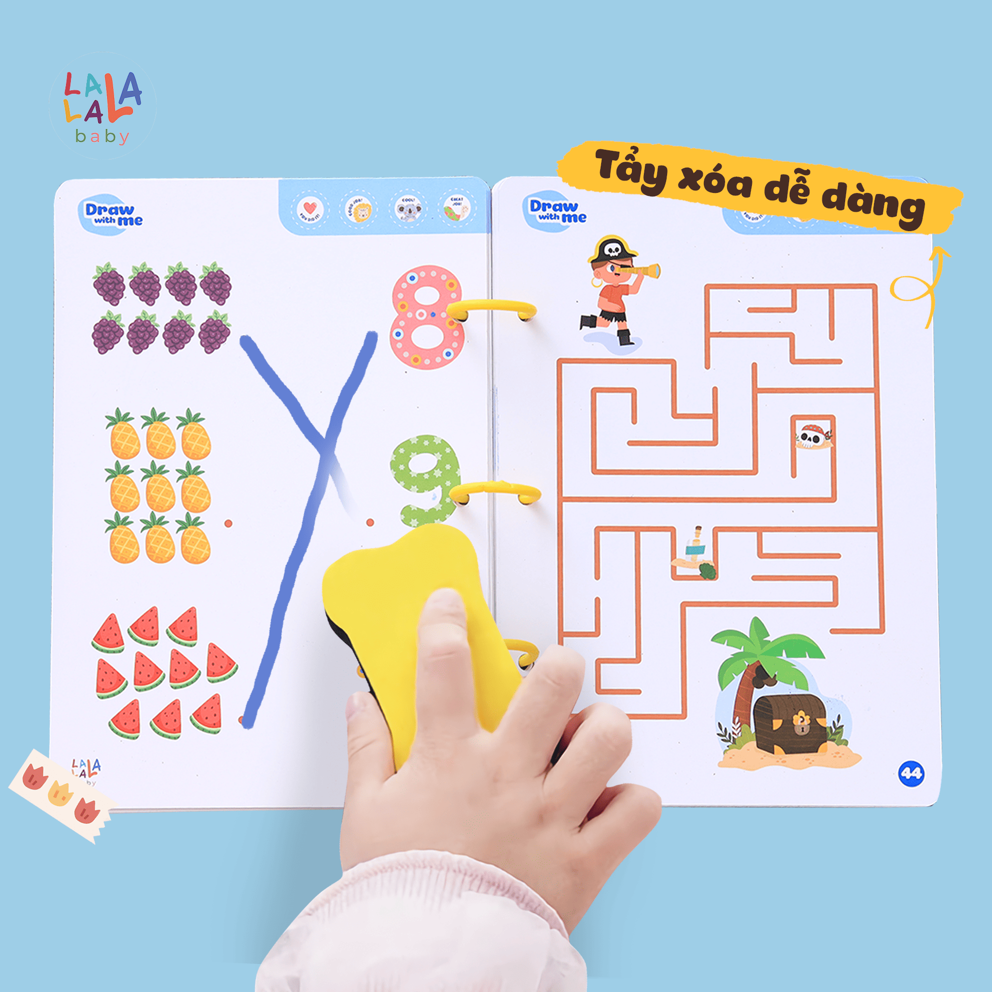 Sách Tô xóa thông minh Math me Neo verison - Lalala baby