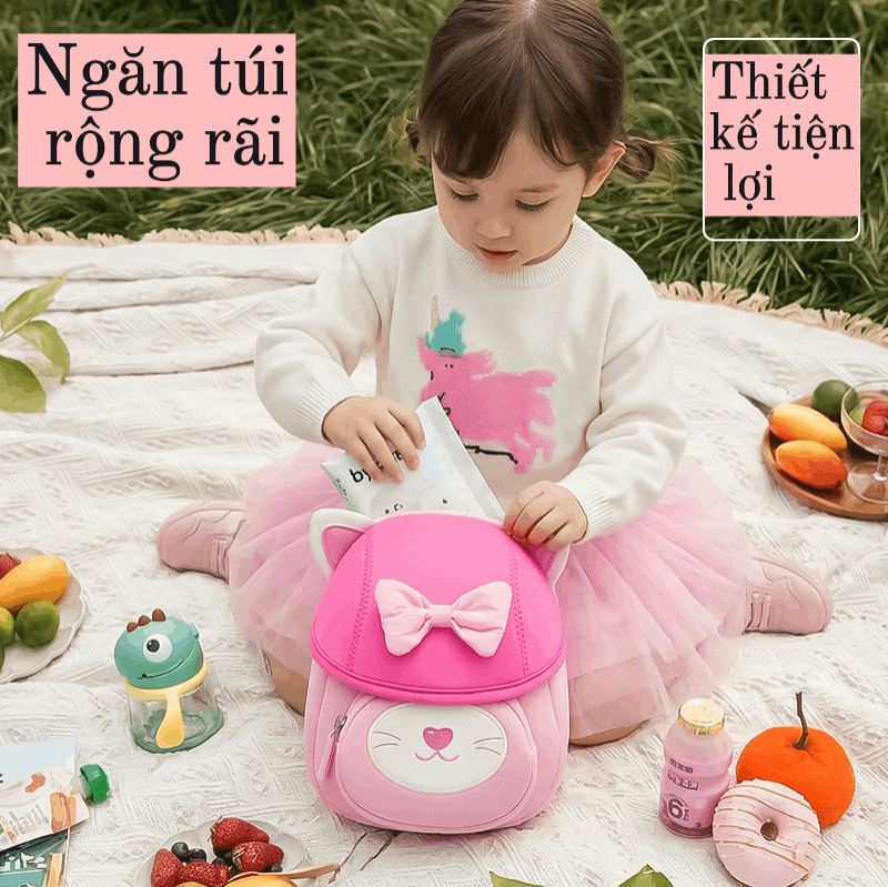 Túi đeo vai hình gấu cho bé Worm's home túi đeo chéo mini dễ thương, gọn nhẹ, tiện mang đi chơi R137