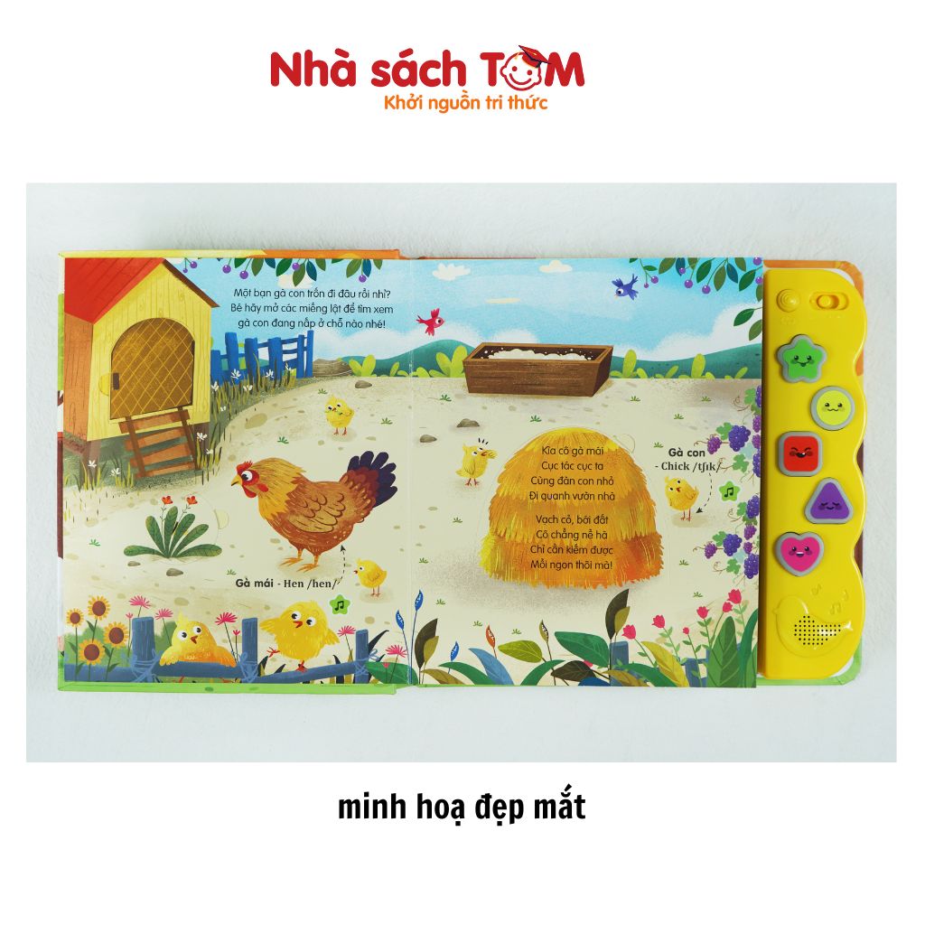 Sách âm thanh Đinh Tị sách song ngữ bìa cứng tương tác đầy thú vị cho bé từ 0-6 tuổi