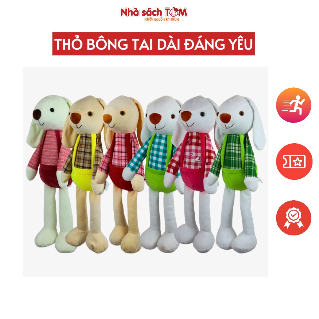 Thú nhồi bông hình thỏ tai dài Hoàng Thu – Gấu bông đáng yêu cho bé yêu, quà tặng êm ái & thời trang
