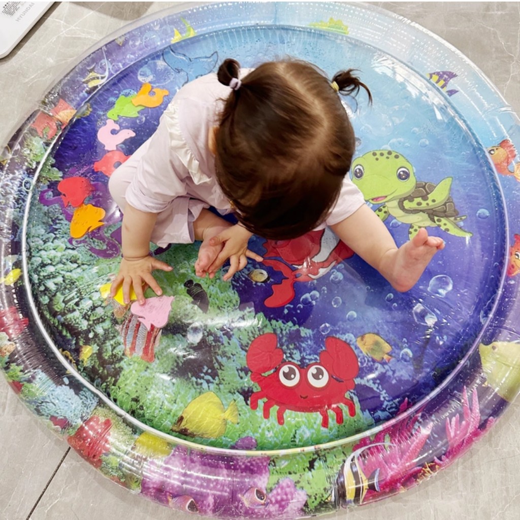 Thảm đệm nước mát cho bé nhún nhảy, thảm chơi nước mùa hè bơm hơi vận động vui nhộn cho bé yêu