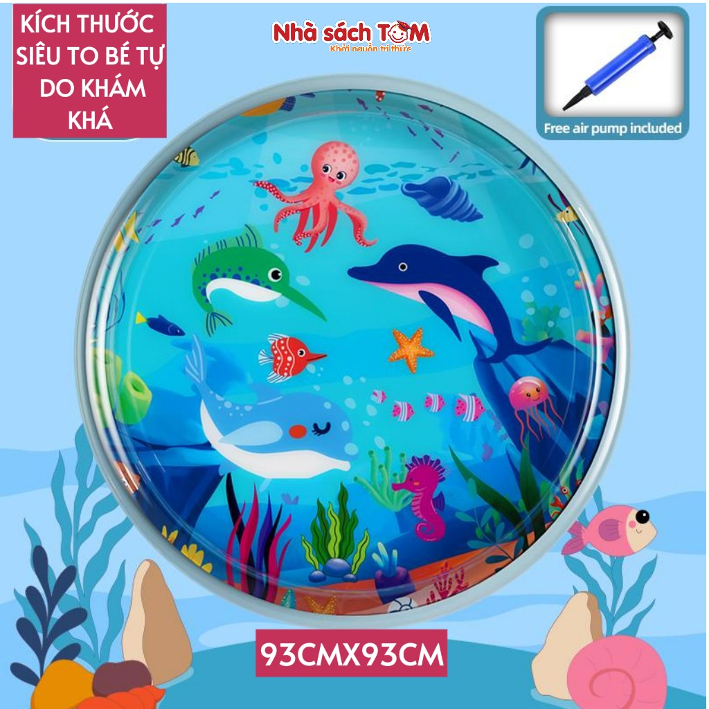 Thảm đệm nước mát cho bé nhún nhảy, thảm chơi nước mùa hè bơm hơi vận động vui nhộn cho bé yêu