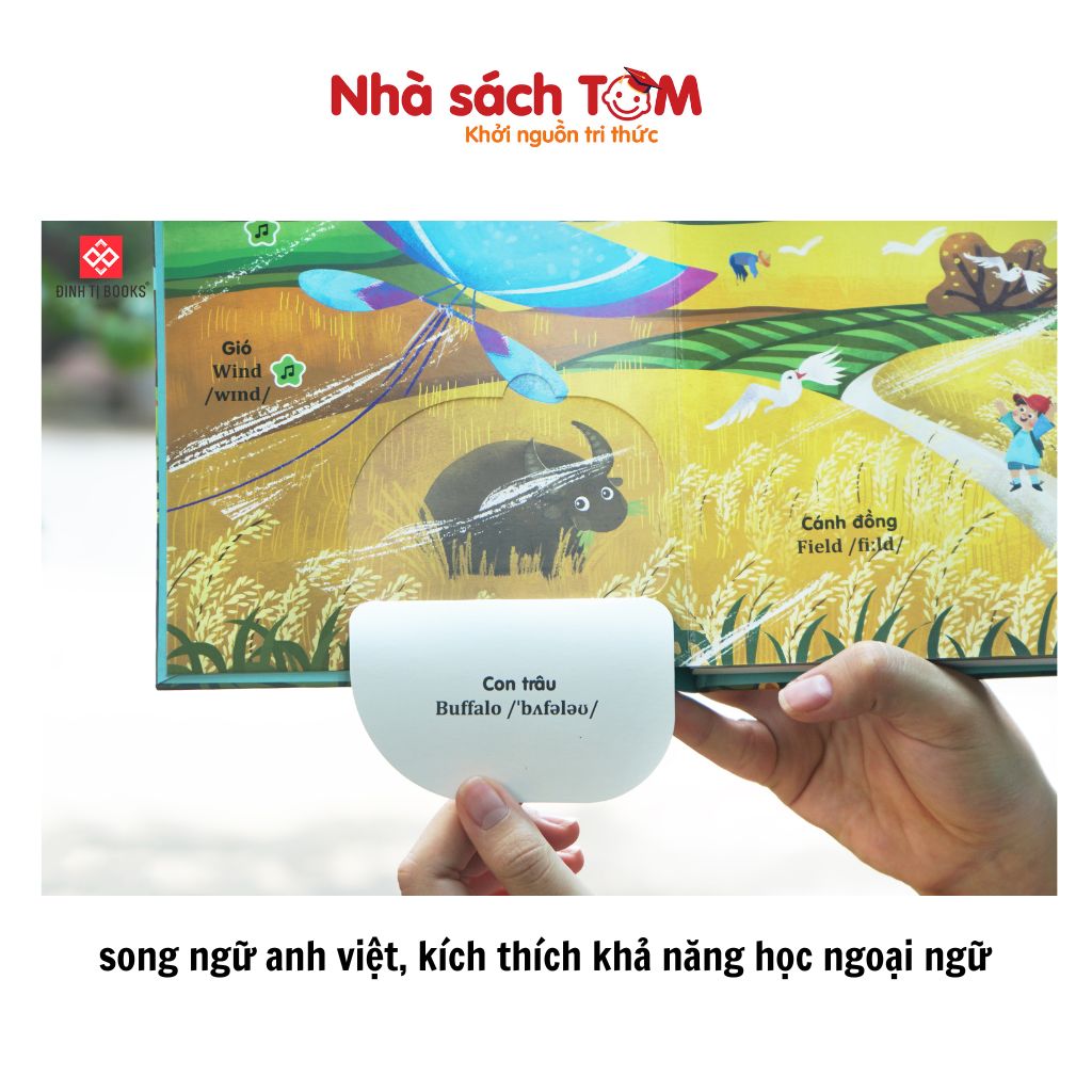 Sách âm thanh Đinh Tị sách song ngữ bìa cứng tương tác đầy thú vị cho bé từ 0-6 tuổi