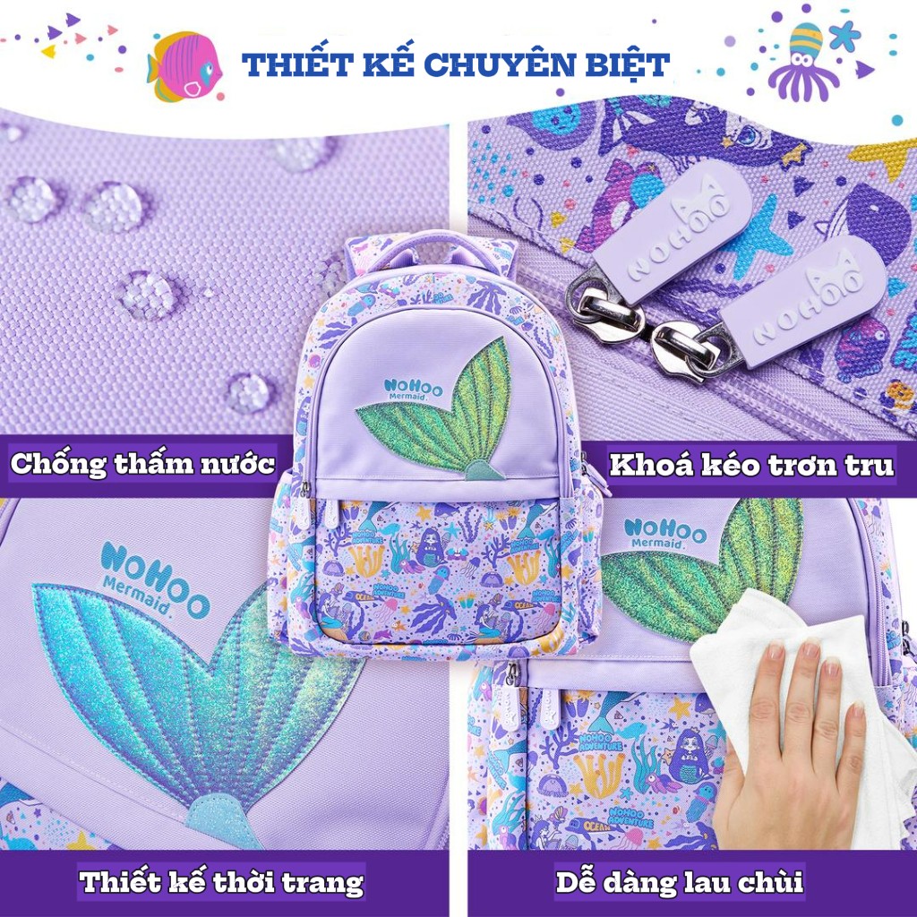 Balo học sinh cấp 2, balo cho bé từ 11-15 tuổi siêu nhẹ, chống thấm nhẹ, kiểu dáng đáng yêu NB004-2