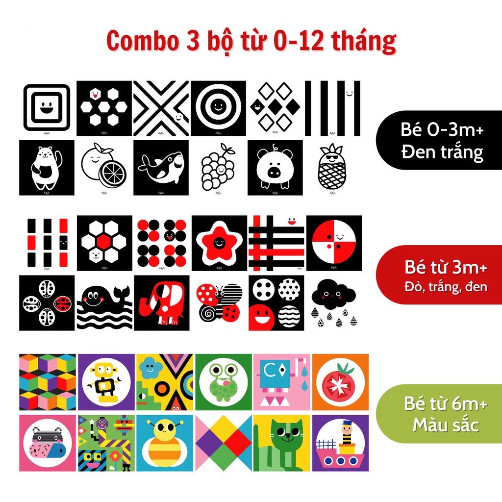 Thẻ gấp kích thích thị giác Lalala baby cho bé từ 0-12 tháng tuổi