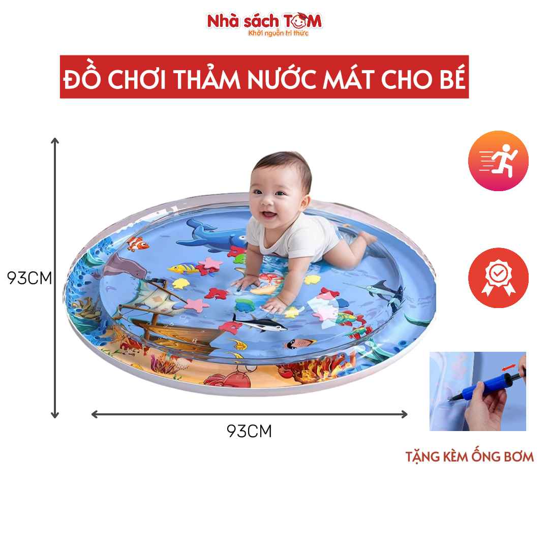 Thảm đệm nước mát cho bé nhún nhảy, thảm chơi nước mùa hè bơm hơi vận động vui nhộn cho bé yêu