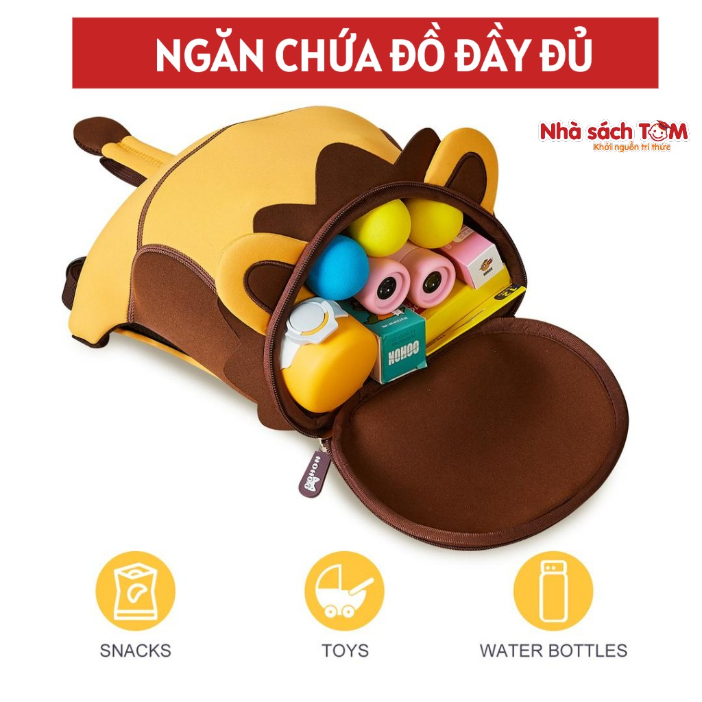Balo mẫu giáo chống lạc Nohoo chính hãng siêu nhẹ hình thú dễ thương cho bé từ 2-6 tuổi NHB053S