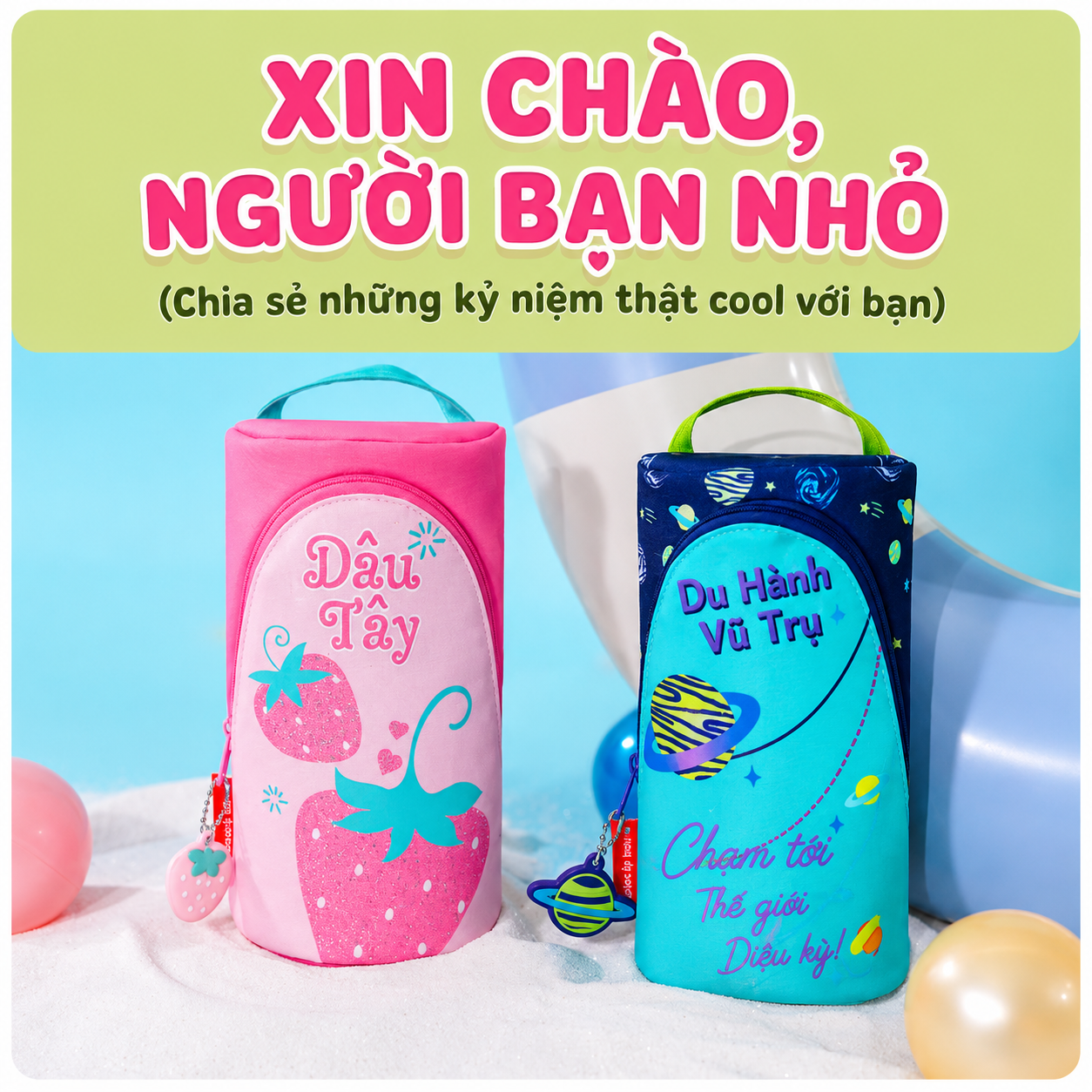 Hộp bút học sinh Worm's home hộp đựng bút nhiều ngăn tiện lợi có thể đứng được U13- KimChi Kids