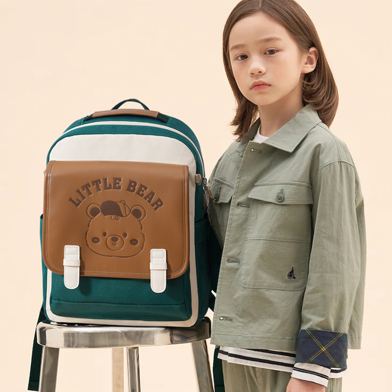 Balo học sinh tiểu học Worm's home balo cao cấp chống gù balo cho bé siêu nhẹ chống nước nhiều ngăn - KimChi Kids - S0050 xanh