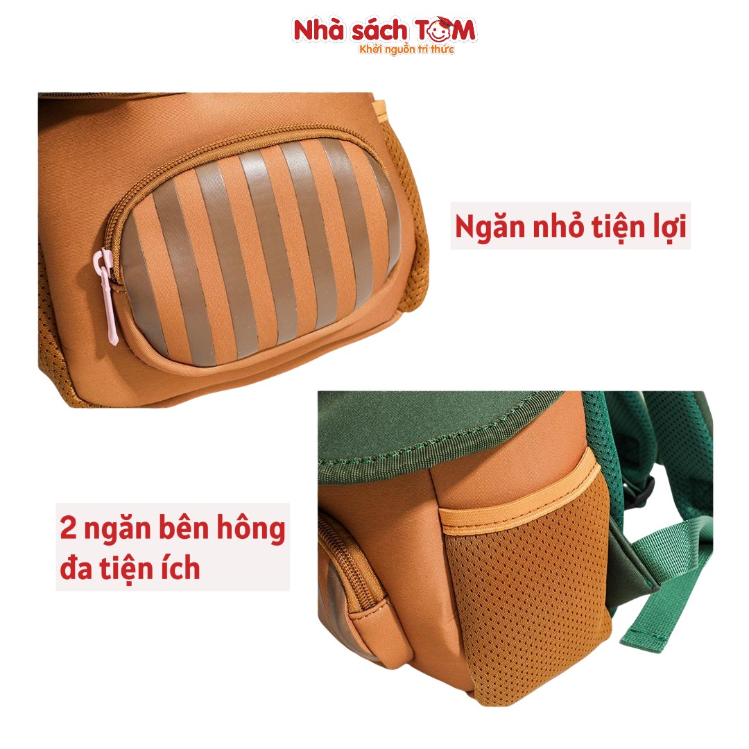 Balo mẫu giáo hình nấm Yoz iozi siêu nhẹ 250g, chống nước thiết kế ôm lưng, khóa ngực chữ H an toàn cho bé
