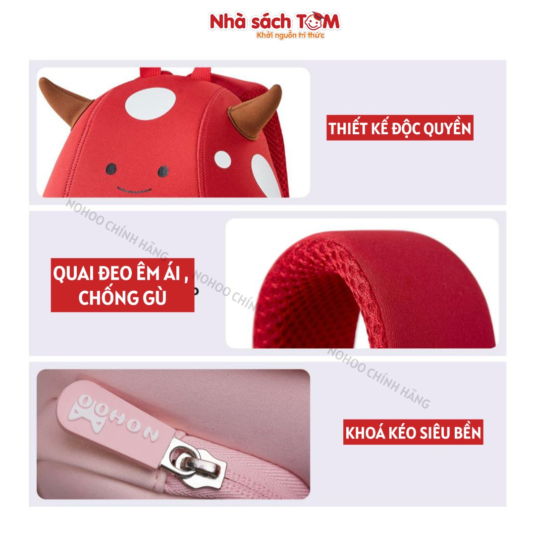 Balo mẫu giáo Nohoo chính hãng siêu nhẹ hình thú dễ thương cho bé từ 2-6 tuổi NB021