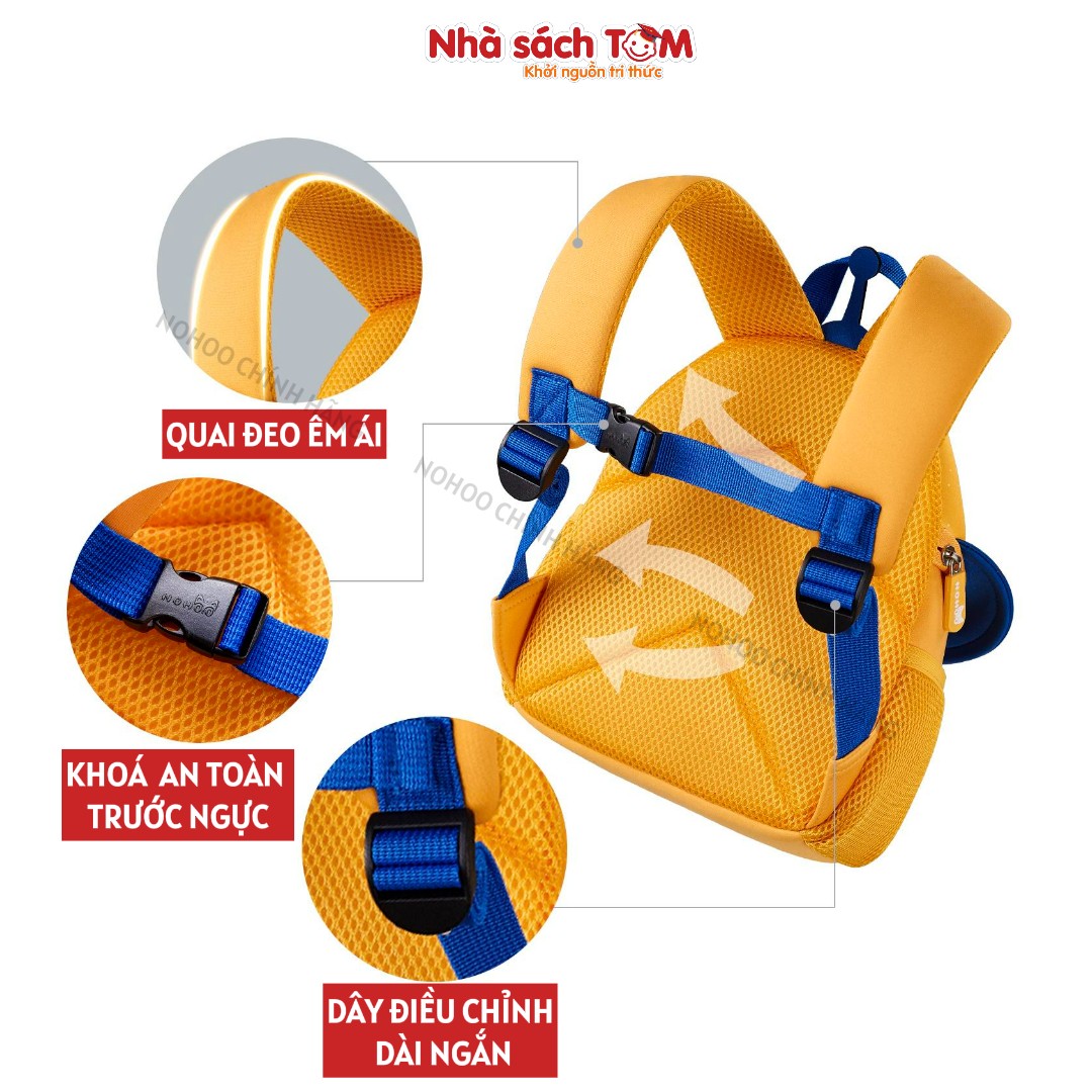 Balo mẫu giáo Nohoo chính hãng siêu nhẹ hình thú dễ thương cho bé từ 2-6 tuổi NHB022