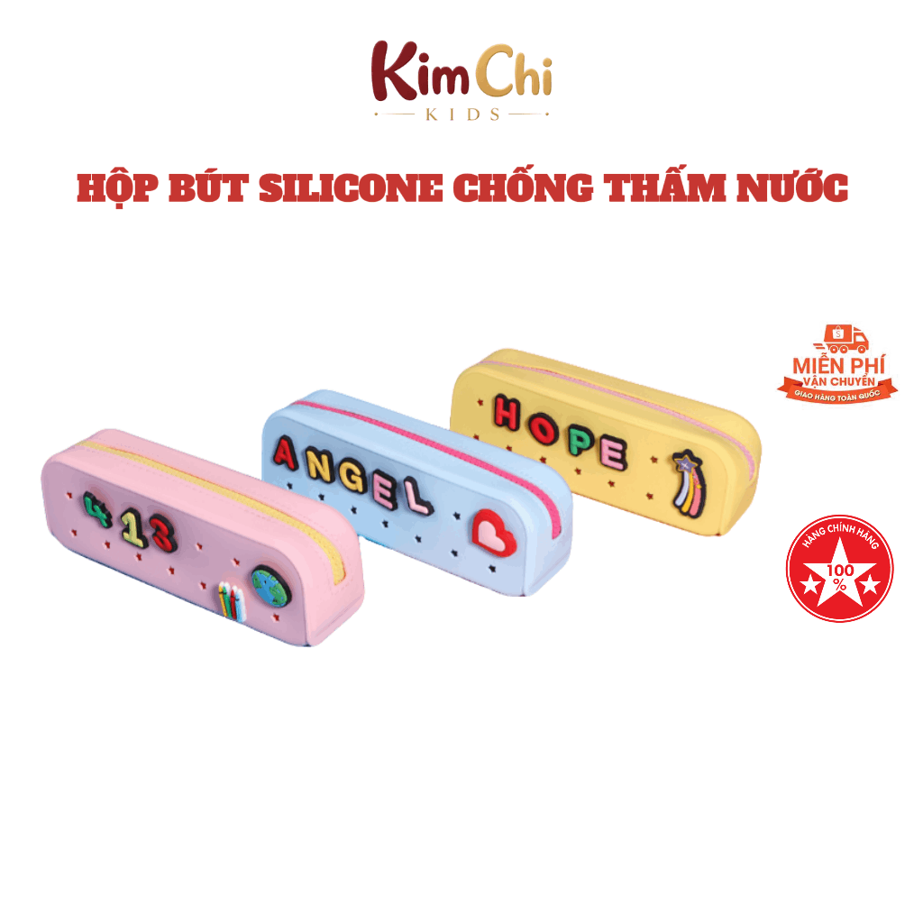 Hộp Bút Đa Năng Silicone Chống Thấm Nước Cho Học Sinh hộp bút Bền Đẹp, Dễ Vệ Sinh NV-25017-01 KIMCHI KIDS