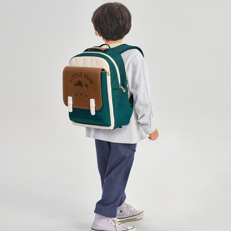 Balo học sinh tiểu học Worm's home balo cao cấp chống gù balo cho bé siêu nhẹ chống nước nhiều ngăn - KimChi Kids - S0050 xanh