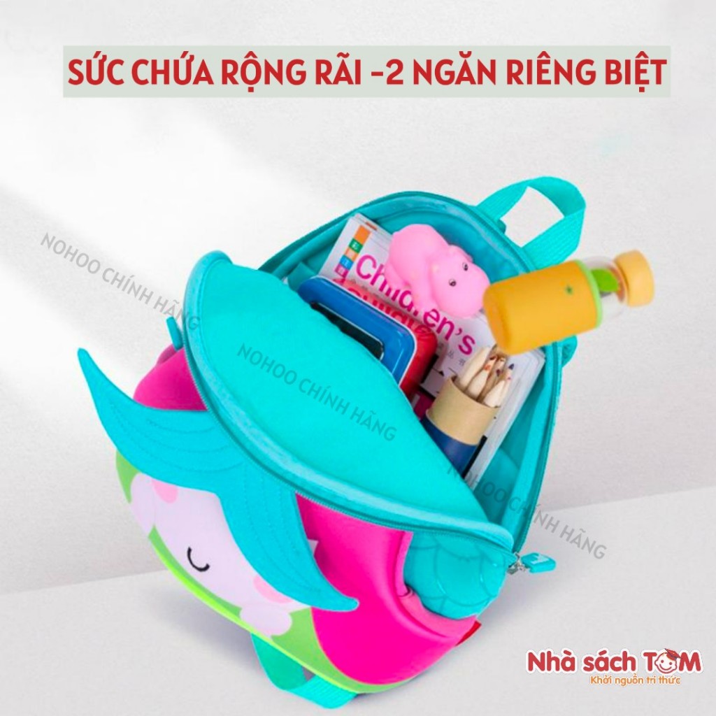 Balo mẫu giáo hình thú Nohoo chính hãng siêu nhẹ, balo mầm non dễ thương cho bé từ 2-6 tuổi NB046