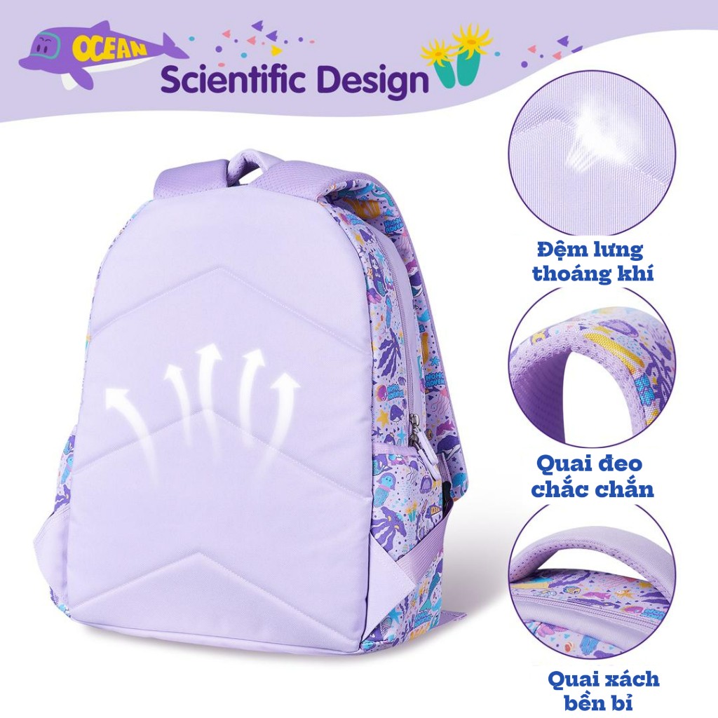 Balo học sinh cấp 2, balo cho bé từ 11-15 tuổi siêu nhẹ, chống thấm nhẹ, kiểu dáng đáng yêu NB004-2