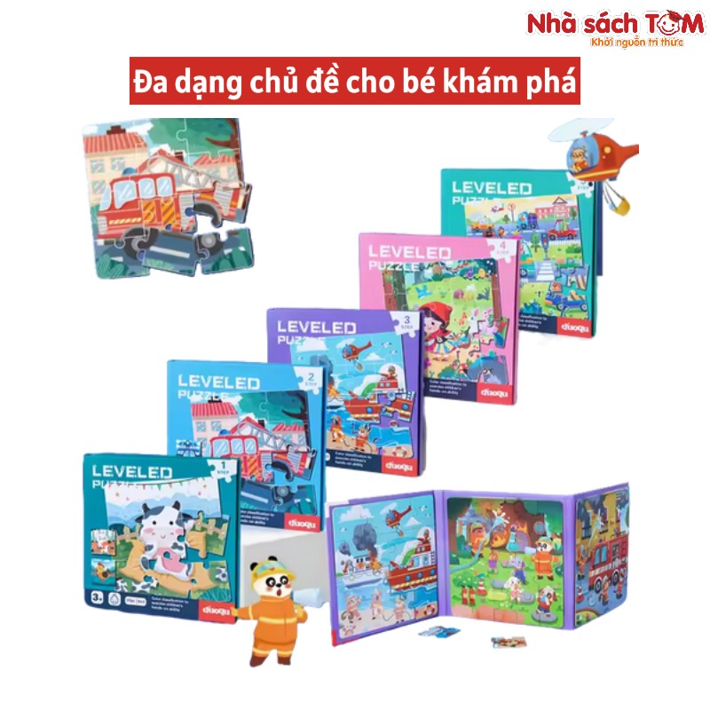 Bộ Đồ Chơi Tranh Ghép Hình Montessori Nam Châm 3 Trong 1 nhiều cấp độ, Buludy, cho bé từ 3 tuổi