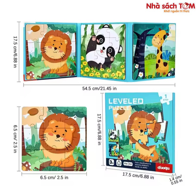 Bộ Đồ Chơi Tranh Ghép Hình Montessori Nam Châm 3 Trong 1 nhiều cấp độ, Buludy, cho bé từ 3 tuổi