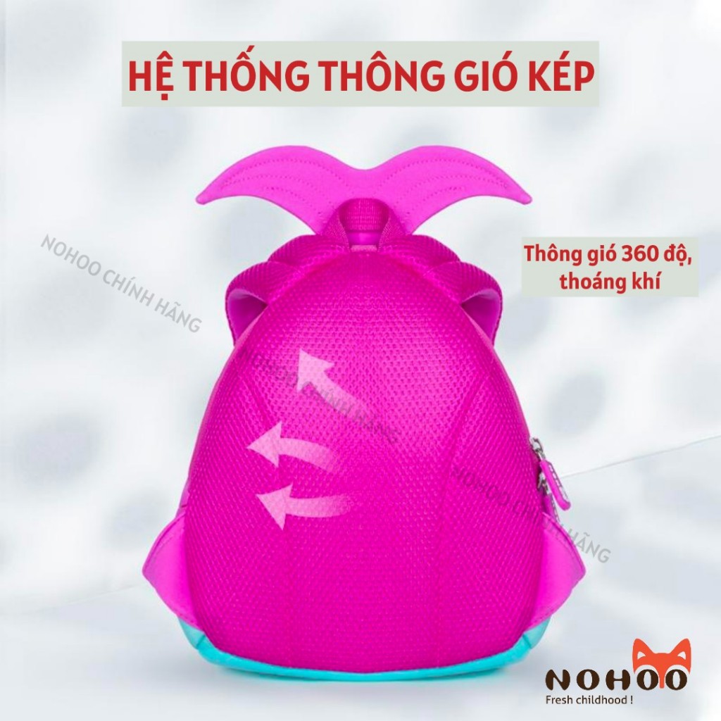 Balo mẫu giáo hình thú Nohoo chính hãng siêu nhẹ, balo mầm non dễ thương cho bé từ 2-6 tuổi NB046
