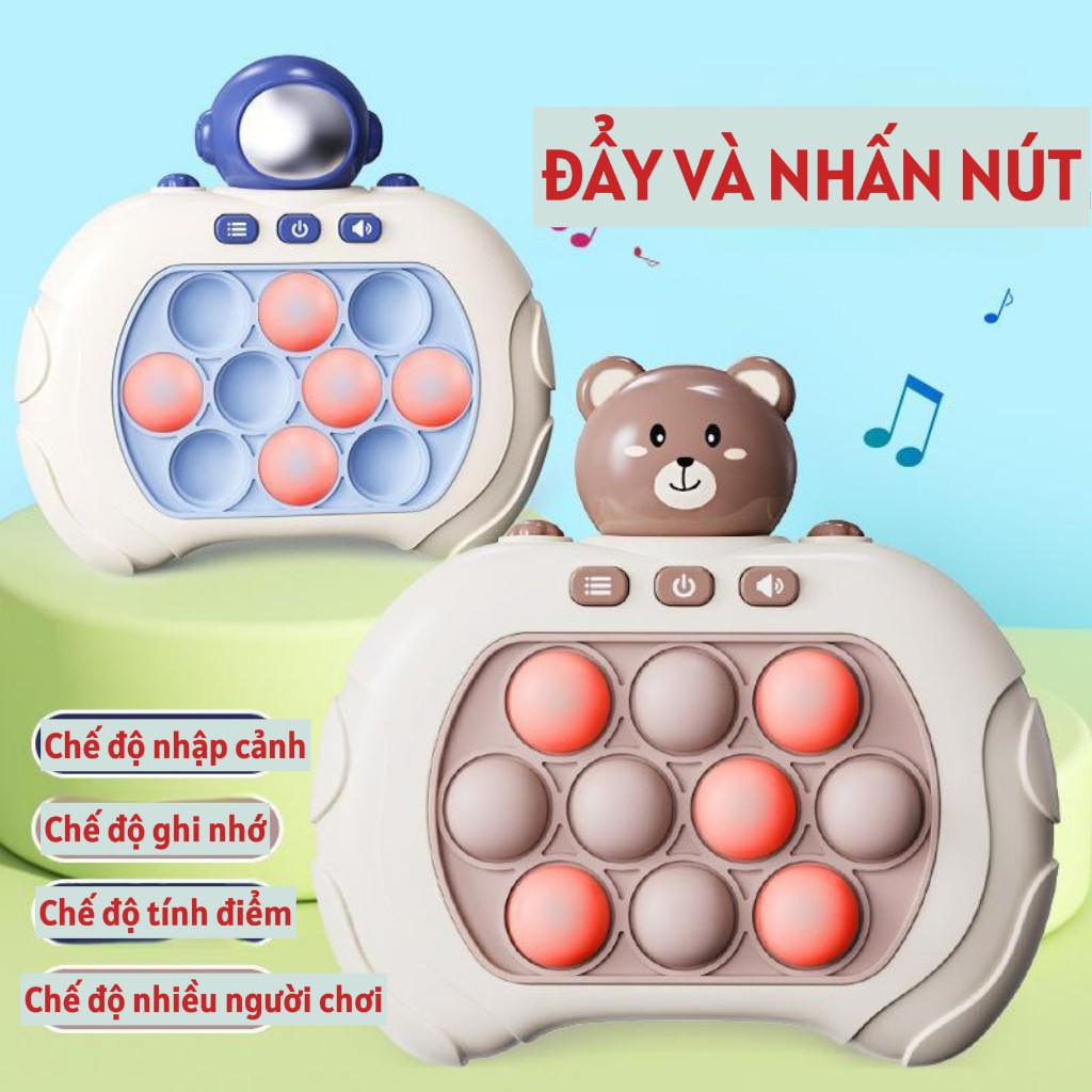 Pop it máy chơi game điện tử nhiều cấp độ, máy Pop it nhiều level có đèn nhạc – Đồ chơi giải trí giảm stress cho bé